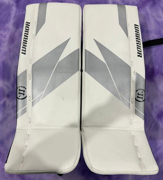 White 22" Youth Warrior Ritual G7 Goalie Leg Pads (Used)