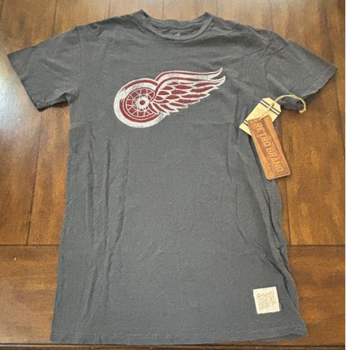 Detroit Red Wings Shirt Mens Small Gray NHL Hockey Vintage Hockey T Retro Brand