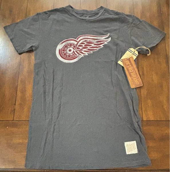 Detroit Red Wings Shirt Mens Small Gray NHL Hockey Vintage Hockey T Retro Brand