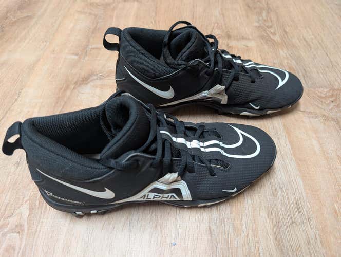 Men's Size M 9.0 (W 10.0) Nike Alpha Menace 3 Shark Mid Top Molded Cleats (Used)