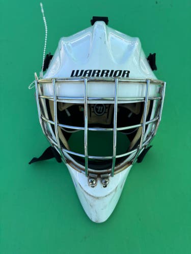 White Junior Warrior R/F1 Goalie Mask