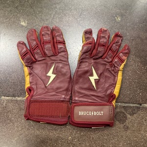 Red Youth XL Bruce Bolt Batting Gloves (Used)