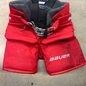 Red Senior Small Bauer Elite Hockey Goalie Pants (Used)