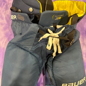 Blue Junior Medium Bauer Supreme 3S Hockey Pants (Used)