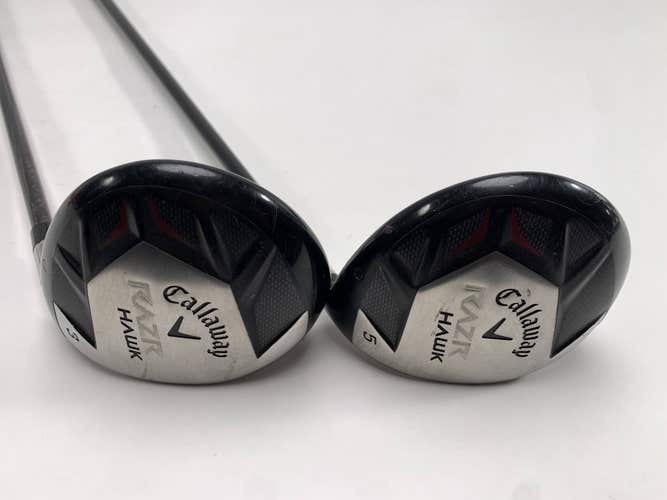 Callaway Razrhawk 3 & 5 Fairway Wood Set 15* 18* Senior Graphite Mens RH