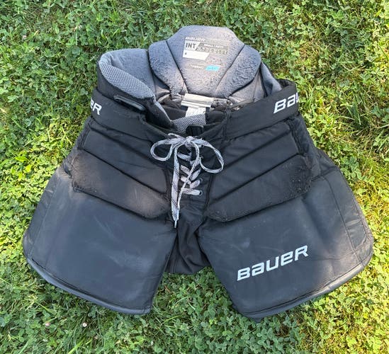 Black Intermediate Small Bauer Elite Hockey Goalie Pants