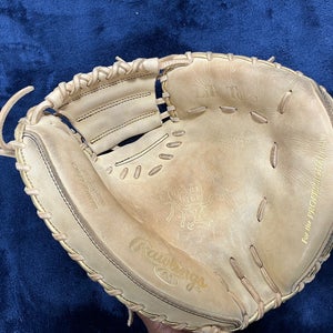 Brown Rawlings Heart of the Hide RH Catcher's Baseball Glove 34" (Used)