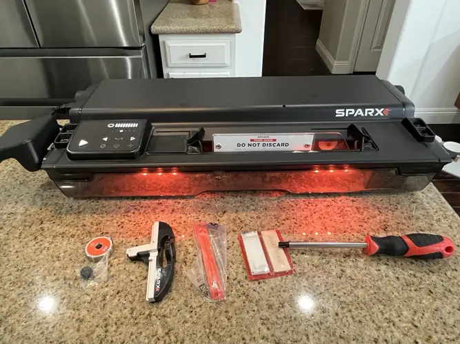 Sparx ES200 Skate Sharpener With Power Supply Cord Accessories 5/8” Ring
