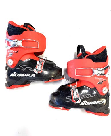 Used Nordica SPEED MACHINE J2 JR Boys DH Ski Boot Red 215 MP - J03 11860-S000298508