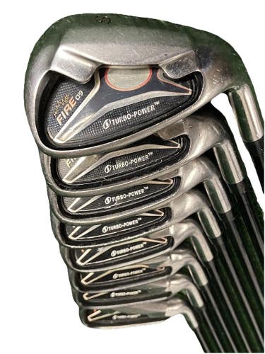 Turbo Power Fire 09 Iron Set 3-PW,SW RH Men's 85g Rifle CT Stiff Graphite 5i 38"