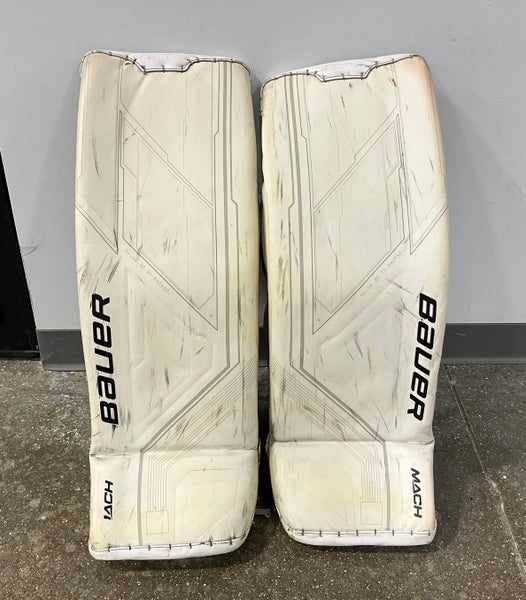 White Small Senior Bauer Supreme Mach Goalie Leg Pads (Used)