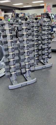 Used Hampton Urethane Dumbbell Set with Racks 11497-S000152420