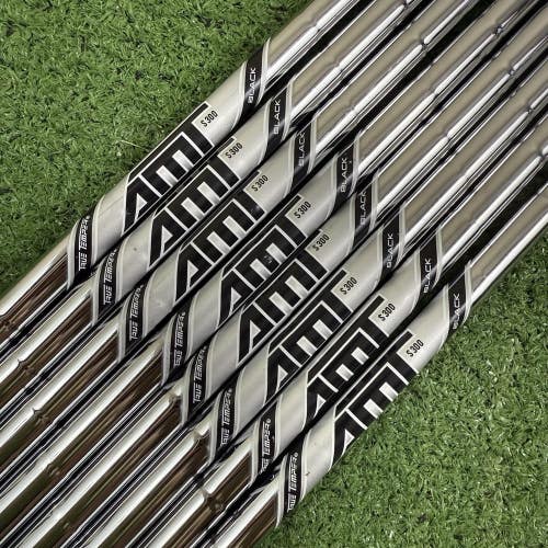 True Temper Amt Black S300 Stiff 34"-37.25 Iron Shaft Set Pulls .350