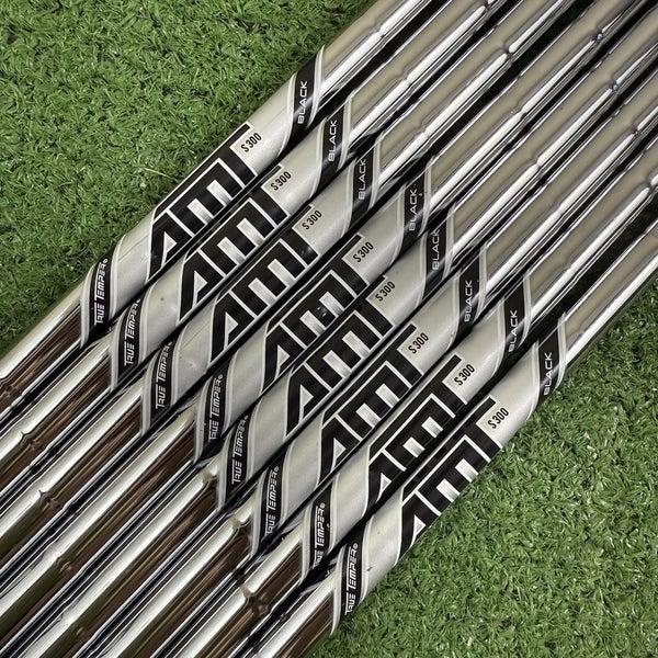 True Temper Amt Black S300 Stiff 34"-37.25 Iron Shaft Set Pulls .350
