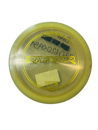 Used Discraft RAPTOR Disc Golf Driver Yellow 11706-S000363245