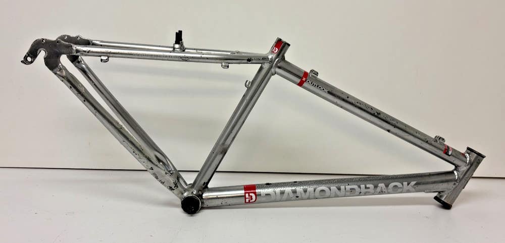 Vintage Diamondback Outlook 16" C-T Silver Aluminum Mountain Bike Frame +BB