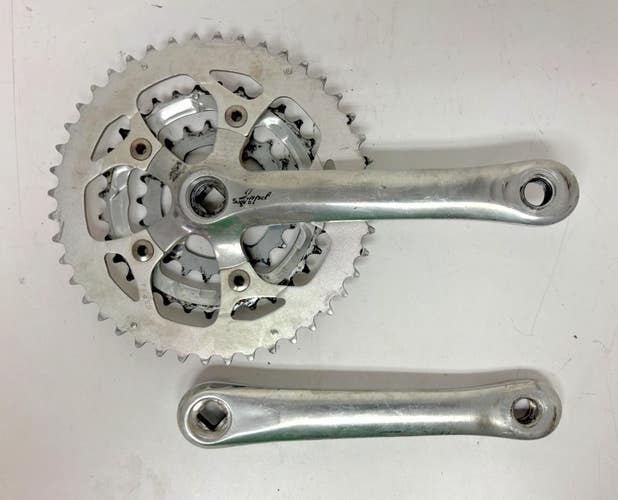 Vintage Sugino Impel 170mm 44/32/22 Silver Aluminum/Steel Mountain Bike Crankset