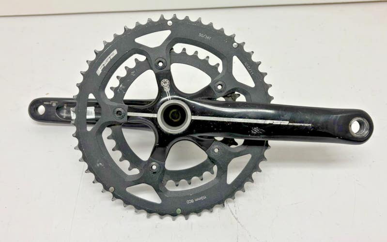 FSA Gossamer 175mm 50/34 Black Aluminum BB30 Road Bike Double Crankset GREAT