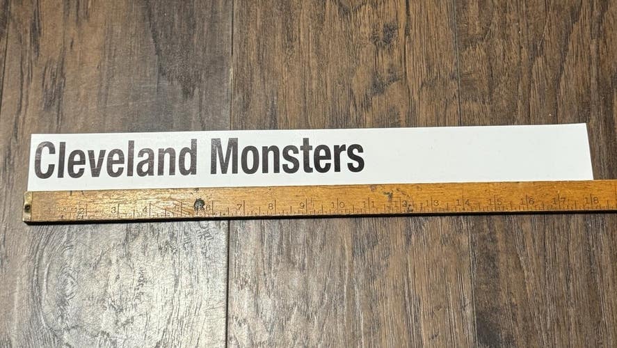 Cleveland Monsters AHL Issued Pro Stock Locker Room Standings Board Nameplate