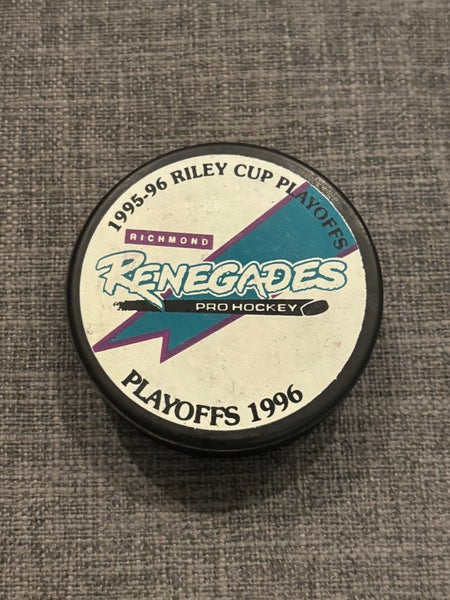 Richmond Renegades ECHL Hockey Puck 1995 1996 Riley Cup Playoffs