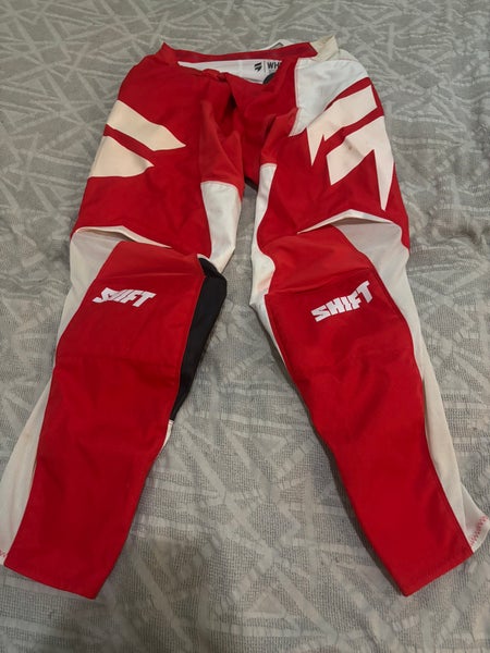 Shift White Label Motocross Trac Pants Size 34 Red and White