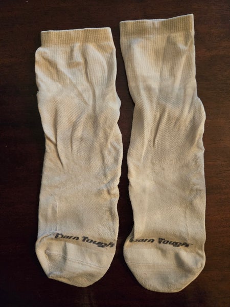 Darn Tough Men's XL Run Quarter Cushioned Ultra-Lightweight White Running Socks (Used)