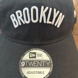 Brooklyn Nets New Era Core Classic 9TWENTY Adjustable Black Hat NWT (One Size)