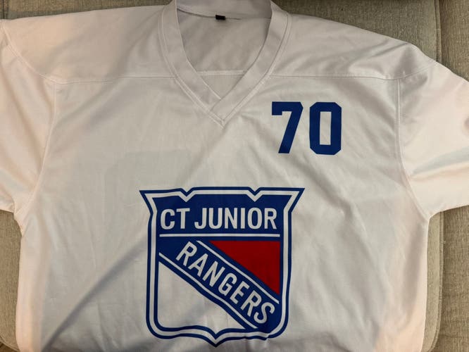 White CJR XL Youth Kids Unisex Jersey (Used)