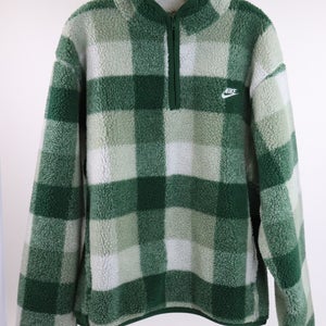 NIKE Men's Winterized 1/2 Zip Pullover Jacket Size Medium Green FZ0896-323 NWT