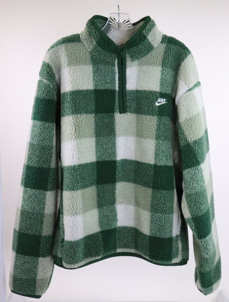 NIKE Men's Winterized 1/2 Zip Pullover Jacket Size Medium Green FZ0896-323 NWT