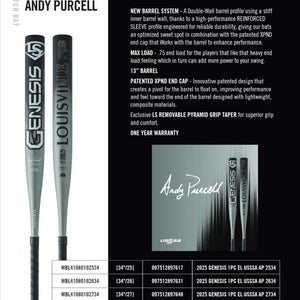 New 25oz Louisville Slugger Andy Purcell Bat Composite 34" (New)