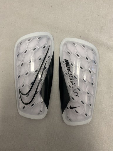 New Nike Soccer Shin Guards Junior White LG 11490-S000266007