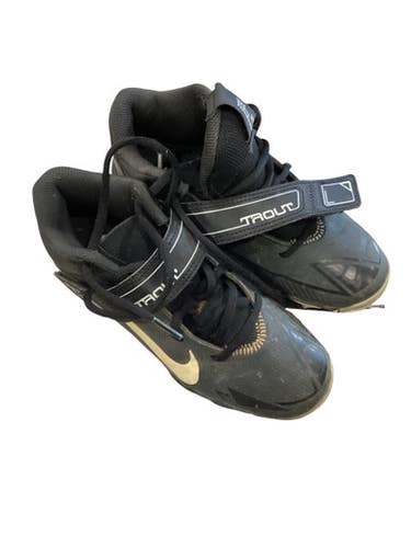 Used Nike TROUT BASEBALL CLEATS BB/SB Cleats Black Junior 03 11884-S000052479