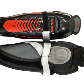 Used Bauer LIL SPORT Junior Shin Guards Black 10" 11613-S000168534