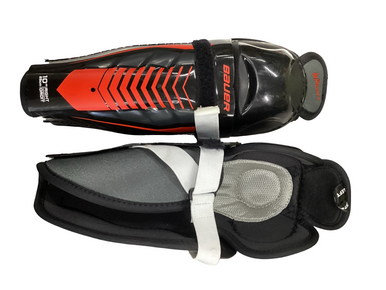 Used Bauer LIL SPORT Junior Shin Guards Black 10" 11613-S000168534