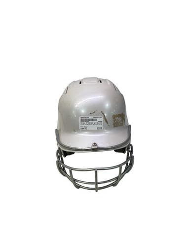 Used Adidas BTE00300 WHT/BLK BATTING HELMET Batting Helmet w/Mask White M/L 11347-S000256259
