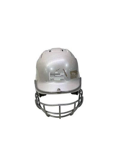Used Adidas BTE00300 WHT/BLK BATTING HELMET Batting Helmet w/Mask White M/L 11347-S000256259