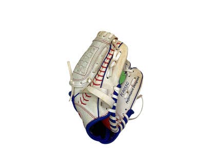 Used Rawlings RED WHITE AND BLUE GLOVE BB/SB Glove RH Throw White 9" 11347-S000256281