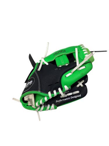 Used Rawlings PLAYER SERIES 9 INCH BB/SB Glove T-ball Black And Green 9" 11347-S000256267