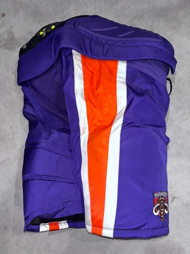 RARE USED ELMIRA MAMMOTH GAME USED WARRIOR HOCKEY PANTS Size Large