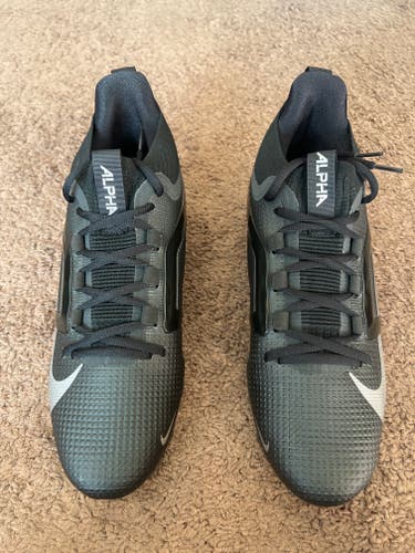 New Nike Alpha Menace 4 Elite Football Cleats Black/Silver Size 10.5 FD7036-002