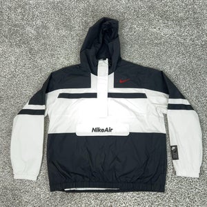 Nike Jacket Mens XL Black White Windbreaker Pullover Air Anorak Pullover Sports