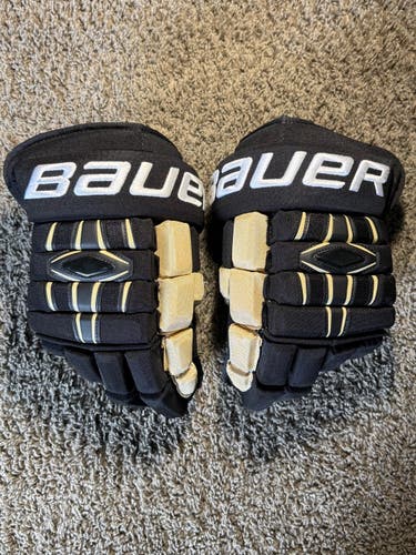 Pro Stock New 14" Bauer 4-Roll Pro Pittsburgh Penguins Spaling Hockey Gloves