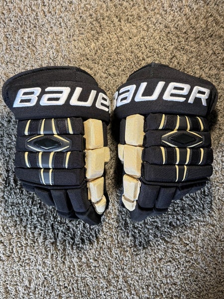 Pro Stock New 14" Bauer 4-Roll Pro Pittsburgh Penguins Spaling Hockey Gloves