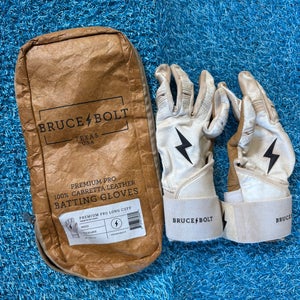 White Youth XL Bruce Bolt Batting Gloves (Used)