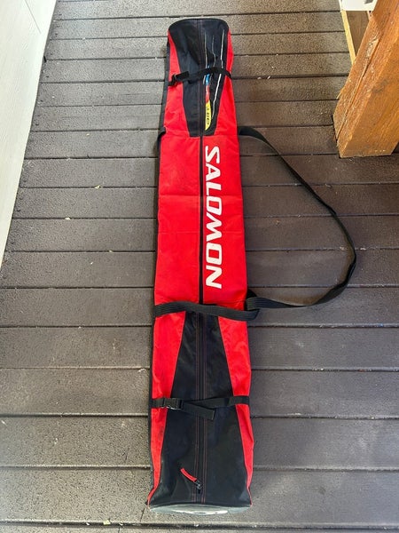 Salomon L180 Padded Ski Travel Bag Up To 180 cm 70" long by 16" Wide Red & Black