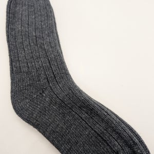 Merino Wool Ragg Crew Sock - Charcoal - 98% Merino Wool - 2 Pair Pack - LG