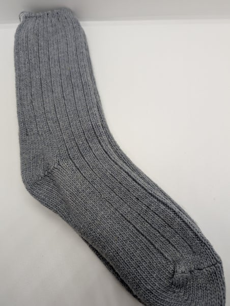 Merino Wool Ragg Crew Sock - Lt Gray - 98% Merino Wool - 2 Pair Pack - Large