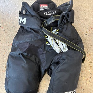 Black Junior Medium CCM Tacks AS-V Hockey Pants (Used)