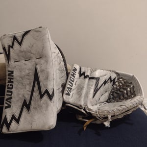 Used Vaughn Velocity V9 Goalie Glove and Blocker